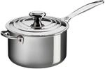 Le Creuset Signature So&szlig;entopf mit Deckel und Hilfsgriff, Rostfreier 3-ply