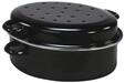 Kr&uuml;ger Gansbr&auml;ter in schwarz aus Chrom, Emaille, 30 cm