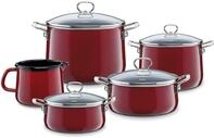 Riess, 0584-008, Familien-Set 5tlg., ROSSO, Emaille, Made in &Ouml;sterreich, LBH: