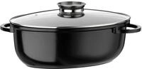 GSW 410571 Gourmet Ceramica Induktion Br&auml;ter XL oval mit Aroma-Glasdeckel 38x25cm /