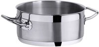 Contacto Professioneller flacher Edelstahl Kochtopf Suppentopf Fleischtopf 24...