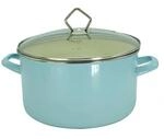 Kr&uuml;ger Fleischtopf Sylt 24 cm, Emaille, blau