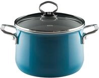 Riess, 0703-010, Topf mit Glasdeckel &Oslash; 20cm, AQUAMARINBLAU, Emaille, Vol. (rec.):