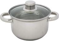 BESTCOOKING Kochtopf Edelstahl mit Glasdeckel 2 L 16 cm Topf Kochen