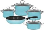 Riess, 0558-037, Emaille-Set 5-teilig, KRISTALLBLAU, Emaille, Made in &Ouml;sterreich,