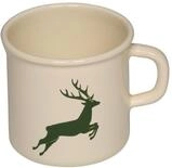Riess, 0221-072, Emaille Topf mit B&ouml;rdel, Kaffeebecher, Durchmesser 8cm, 0.375 Liter