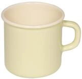 Riess, 0221-006, Emaille Topf mit B&ouml;rdel, Kaffeebecher, Durchmesser 8cm, 0.375 Liter