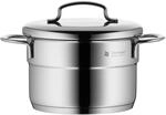 WMF Mini Kochtopf klein 14cm, Metalldeckel, Fleischtopf Induktion 1,3l, Cromargan