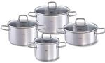 Fissler Viseo/Edelstahl-Topfset, 4-teilig, Kochtopf-Set, T&ouml;pfe mit Glas-Deckel,
