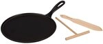 LE CREUSET Gusseisen-Cr&ecirc;pespfanne, Inkl. Holzschieber, &Oslash; 27 cm, Rund, F&uuml;r alle