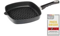 AMT Gastroguss Eckpfanne 28 x 28 cm, 5 cm hoch, mit BBQ-Boden, festerStiel, nicht