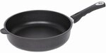 AMT Gastroguss Bratpfanne, 28 cm &Oslash;, 7 cm hoch, Schmorpfanne, fester Stiel, nicht
