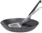 GR&Auml;WE F400 Schmiedeeiserne Bratpfanne hoch, &Oslash; 28 cm, Eisenpfanne mit Wender