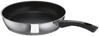 Schulte-Ufer 64055-28 Bratpfanne Wega beschichtet, 28 cm, Edelstahl, Silber-schwarz