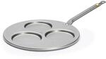 de Buyer - Pfanne f&uuml;r 3 Blinis MINERAL B - 27cm Durchmesser - 5612.03, Silber