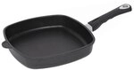 AMT Gastroguss Eckpfanne 28 x 28 cm, 5 cm hoch, glatter Boden, fester Stiel, nicht