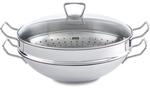 Fissler Nanjing/Edelstahl-Wok (&Oslash; 36 cm) gro&szlig;e Wok-Pfanne unbeschichtet,Asiapfanne