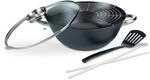 GSW Multifunktionstopf / Wok-Set &ndash; hochwertiger Wok mit Deckel, tiefe Pfanne zum
