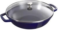 STAUB Wok 30 cm, Gusseisen, Induktionsgeeignet, dunkelblau