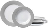 Ritzenhoff & Breker Tafelservice Doppio, 8-teilig, Porzellangeschirr, Grau