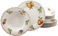 CreaTable, 17031, Serie Flora Orchard, 12-teiliges Geschirrset f&uuml;r 6 Personen,