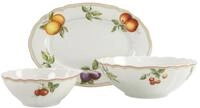 CreaTable, 17036, Serie Flora Orchard, 3-teiliges Geschirrset, Servier Set aus