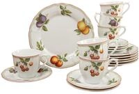 CreaTable, 17030, Serie Flora Orchard, 18-teiliges Geschirrset, Kaffeeservice aus