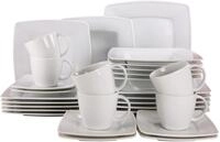 CreaTable, 12209, Serie Victoria weiss, 30-teiliges Geschirrset f&uuml;r 6 Personen,