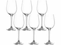 Leonardo Ciao+ Weißwein-Gläser, 6er Set, Weißwein-Kelche mit gezogenem Stiel,
