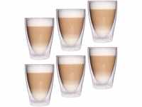 Feelino Latte Macchiato Gläser Doppelwandig, 6er-Set Kaffee Gläser,...