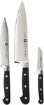 Zwilling Messerset Professional-S 3 teilig, Edelstahl, Silber/Schwarz, 38 x 28 x 28