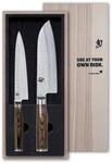 KAI Shun Premier Tim M&auml;lzer japanisches K&uuml;chenmesser 2er Set - Santoku 18 cm