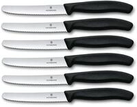 Victorinox 5.1333 Tafelmesser rund Wellenschliff 6-er Pack, schwarz