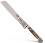 G&Uuml;DE Solingen - Brotmesser geschmiedet, 21 cm, Fasseichenholz, ALPHA FASSEICHE,