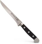 G&Uuml;DE Solingen - Ausbeinmesser geschmiedet, 13 cm, POM schwarz, ALPHA, Doppelkropf,