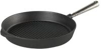 Grillpfanne 28 cm. Edelstahlgriff. Auf allen Herdarten, Ofen, Grill & offenem Feuer