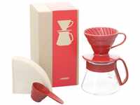 Hario VDS-3012R Single Pour Over Coffee Starter Kit with Red Ceramic Dripper V01