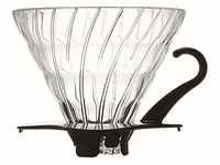 Hario VDG-02B Kaffeefilterhalter, Glas, Schwarz, Size 2