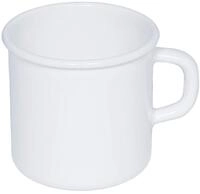 Riess, 0221-033, Emaille Topf mit B&ouml;rdel, Kaffeebecher, Durchmesser 8cm, 0.375 Liter