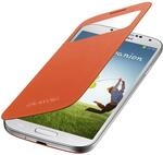 Samsung S View H&uuml;lle Schutzh&uuml;lle Premium Case Cover f&uuml;r Galaxy S4 - Orange