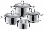 Silit Diamant Topfset Induktion 4-teilig, Kochtopf Set mit Glasdeckel, Edelstahl