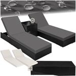 tectake&reg; 2er Garten Lounge Sonnenliegen Set mit Tisch, Aluminium Gartenliege,