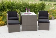 MERXX Loungem&ouml;bel-Set Merano grau 11tlg. inkl. Kissen