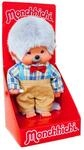 Sekiguchi 233140 - Original Monchhichi Gro&szlig;vater, Pl&uuml;schfigur mit kariertem Hemd,