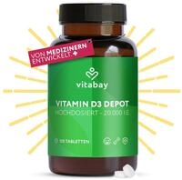 Vitabay Vitamin D3 Depot 20.000 I.E. &ndash; 120 vegane Tabletten &ndash; hochdosiert & vegan