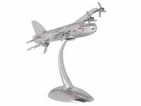 FineBuy Design Deko Propeller Flugzeug 42 x 30 x 30 cm Silbern aus Aluminium,...