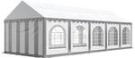 Festzelt Partyzelt 4x10 m Premium, hochwertige PVC Plane 750 N in grau-wei&szlig;...