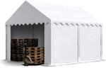 TOOLPORT Lagerzelt 4x4 m Industriezelt Unterstand PVC Plane 750 N wei&szlig; mit