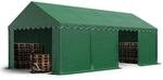 TOOLPORT Lagerzelt 4x8 m Industriezelt Unterstand PVC Plane 750 N dunkelgr&uuml;n