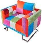 vidaXL W&uuml;rfel Sessel Patchwork-Design Stoff TV Relaxsessel Clubsessel Sofa